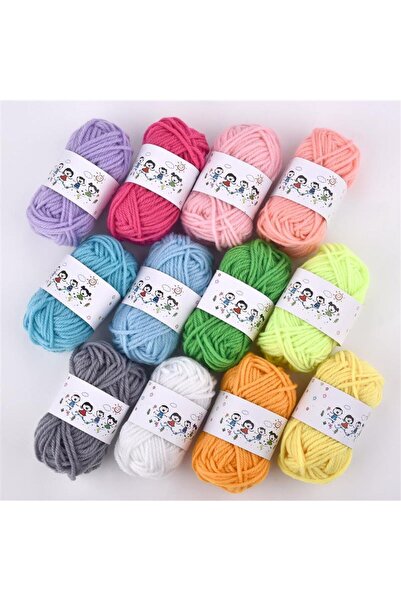 Choice مجموعة 2 12 لون مجموعة ألياف أكريليك صوف الحياكة خيوط الإبرة مصبوغة لا...
