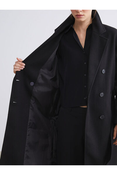 LC Waikiki Sparkling Choices from Shining Store |   Double-Breasted Collared Women's Cashmere Coat