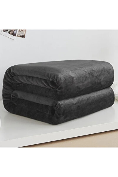 Choice 70x100cm 28x39inch Black Coral Fleece Flannel Blankets Solid 230gsm Li...