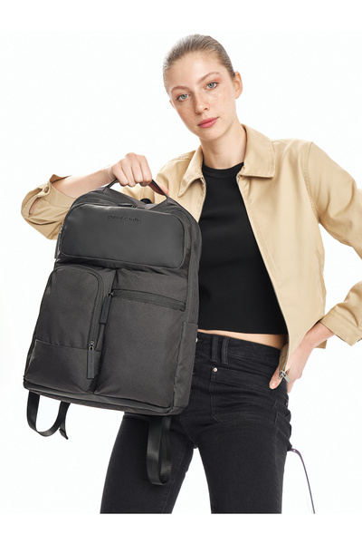 Pierre Cardin 170196 Unisex Backpack School Bag Black