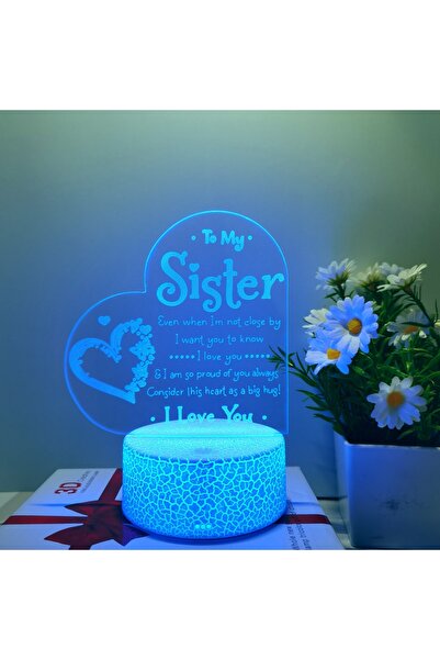 Choice 7colors 1pcs gift for sister 3D nightlight, festive atmosphere decorative light, USB bedroom compani