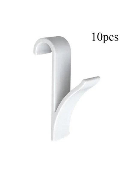 Choice 10 قطع - مشابك تعليق للحمام والمطبخ بيضاء رفوف تخزين شفافة بيضاء مشبك ...
