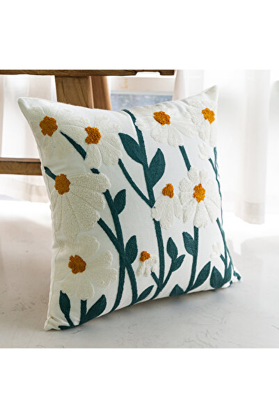 Choice 45x45cm Flower 1psc Nordic Small Fresh Sofa Embroidery Pillow Cushion Bedroom Bed Pillowcover Decora