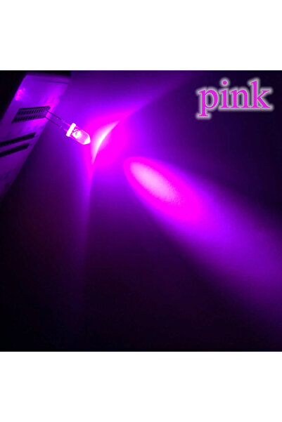 Choice وردي 100 قطعة F5 5 مم دائري أبيض أحمر أزرق وردي دافئ UV ماء شفاف LED س...