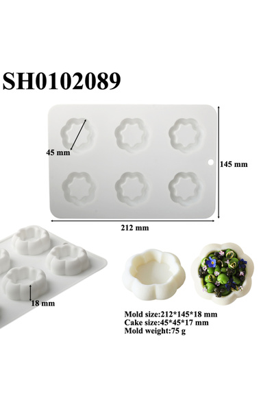 Choice SH0102089 Meibum 6 خلايا كوب بودينغ قالب كعكة سيليكون قالب شوكولاتة صا...