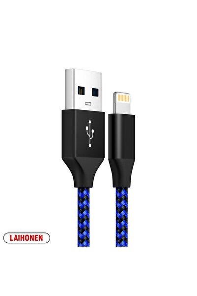Choice كابل USB أزرق LAIHONEN بطول 1 متر، قطعة واحدة، لهاتف iPhone 5 6 7 8 Pl...