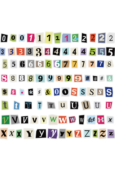 Choice1 B 100PCS Colorful Number Letter Symbol Stickers，DIY Planner Water Bot...