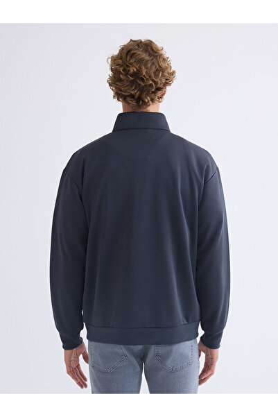 LC Waikiki Ανδρικό φούτερ με στάμπα με γιακά ανθρακί