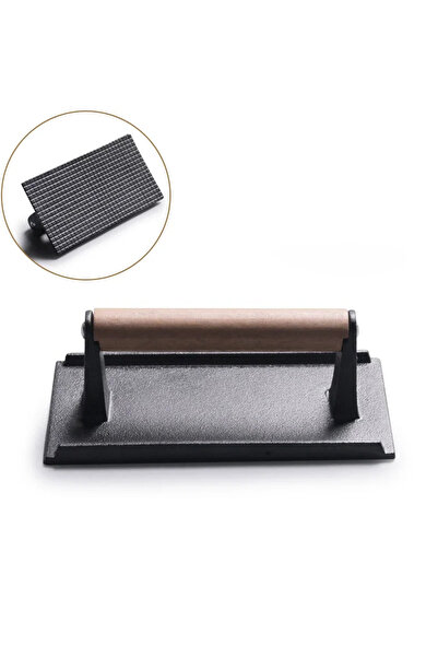 Choice1 مكبس برجر مستطيل الشكل من الحديد الزهر مكبس لحم مستطيل الشكل بدون طلا...