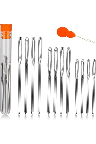 Choice KRABALL 12 قطعة/3 أحجام مجموعة إبر كبيرة الحجم مع زجاجة تخزين للخياطة والحياكة والكروشيه...