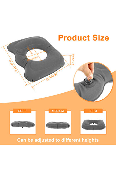 Choice 1PC B Office وسادة مقعد قابلة للنفخ وسادة مقعد كرسي PVC مزدوجة صمام هو...