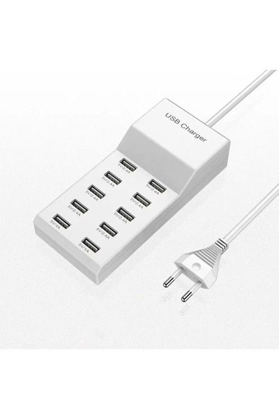 Choice محطة شحن USB بـ 10 منافذ، قابس أوروبي، محول من النوع C بقوة 50 واط لشح...