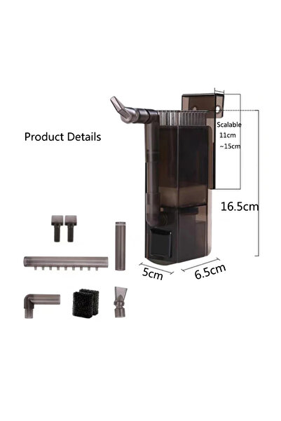 Choice 16.5cmx6.5cmx5cm Black EU Plug 6W Aquarium Surface Oil Skimmer Filter ...