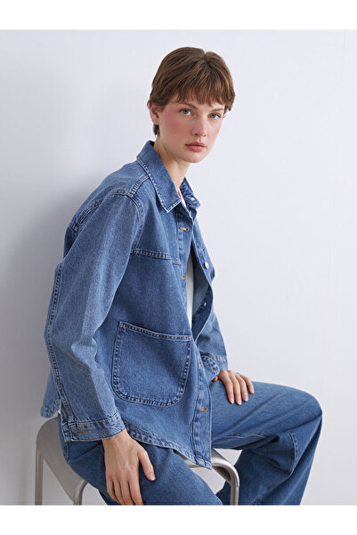 LC Waikiki اختيارات متألقة من متجر شاينينج |   سترة جينز نسائية كبيرة الحجم ب...