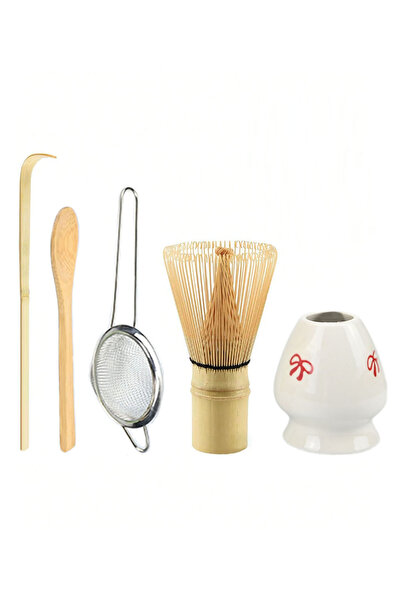 Choice 5pcs bowknot 4PCS/5PCS/Set Bamboo Tea spoon Matcha Whisk Tea Spoon And Scoop Tea Strainers Tea-makin