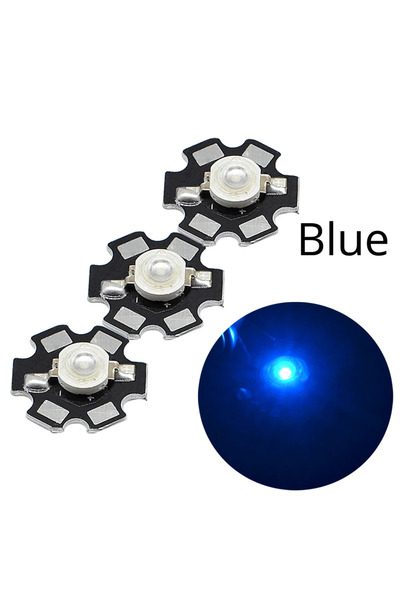 Choice 3W أزرق 465nm 10X 20mm 3V 1W 3W رقاقة عالية الطاقة حبة ضوئية بيضاء حمر...