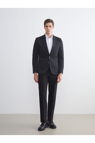 LC Waikiki Black Slim Fit Men's Blazer Jacket