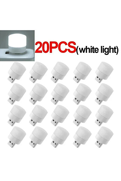 Choice 20 قطعة - أبيض 3/5/10/20 قطعة مصابيح LED للطاولة إضاءة الغرفة قابس USB...