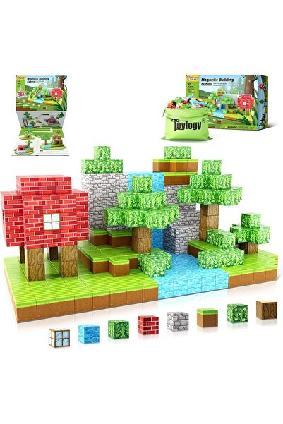 yakpen Manyetik bloklar zeka küpleri eğitici oyuncaklar 100 parça çantalı mık...
