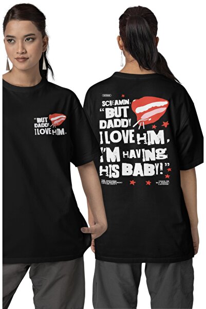 Fuddy Moda Tricou unisex Track 06 But Daddy Love Him cu imprimeu pe spate, tricou supradimensionat cu tematică Taylor Swift