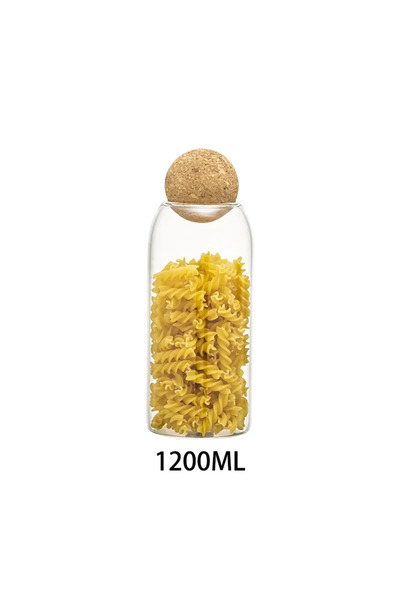 Choice 1200 مل KEMORELA 1PC برطمان زجاجي شفاف مع غطاء من الفلين الكروي، خزان ...