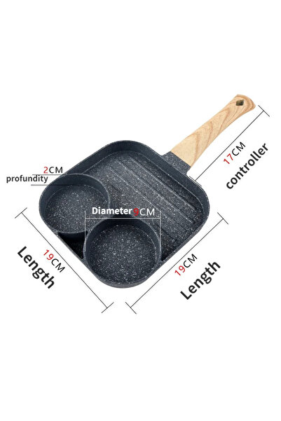 Choice 01 1pc Medical Stone Four-hole Omelette Pot Household Non-stick Flats-...