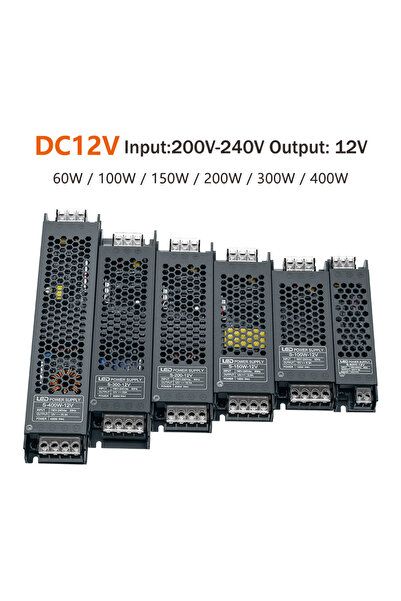 Choice 24V 300W Ultra-thin LED Power Supply AC 110-240V to DC 12V/24V 60W~400...
