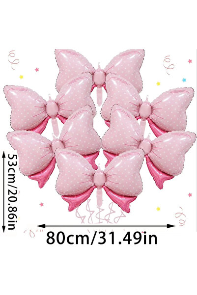 Miniso 6 قطع كبيرة - 6 قطع على شكل ميني بالون على شكل فيونكة بالون وردي بالون...