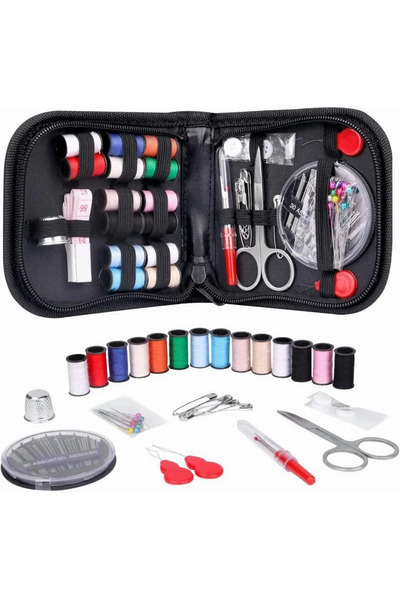 Choice1 مجموعة خياطة سوداء مكونة من 68 قطعة صغيرة الحجم وقابلة للحمل للمبتدئي...