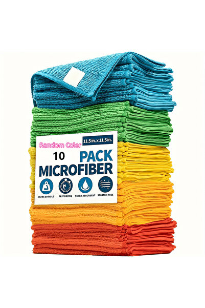 Choice 10pcs Microfiber Cleaning Cloth Set Household & Kitchen Multi-Purpose ...