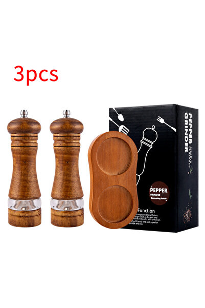 Choice 3 قطع 1 قطعة مطحنة فلفل يدوية؛ أكريليك وخشب مطاطي قلب سيراميك مسحوق فلفل مطحون طازج