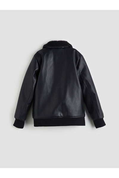 LC Waikiki Момчешко палто с кожена яка