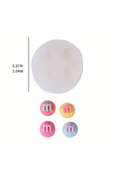 Choice 1 قطعة من حبوب M، قالب سيليكون صغير على شكل حبوب M، كعكة مقلوبة بالسكر...