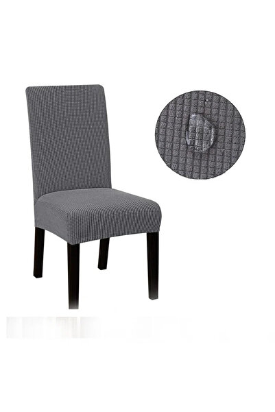 Choice غطاء كرسي مرن مقاوم للماء باللون الرمادي لغرفة الطعام والمطبخ وحفلات ا...