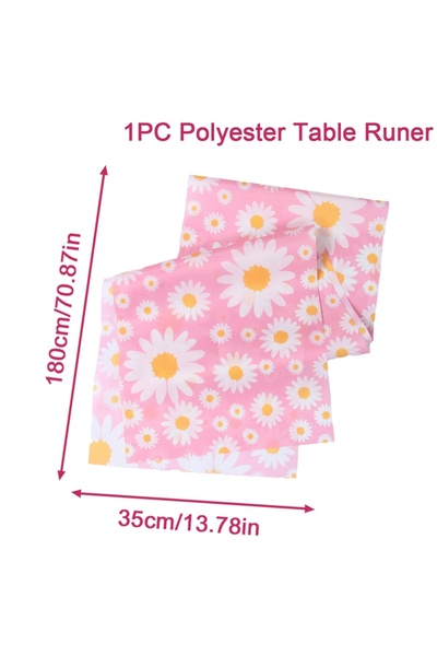 Choice 2 Daisy Table Runner Happy One Birthday Party Decorations Kids Favors Gifts Kitchen Dining Table Co.