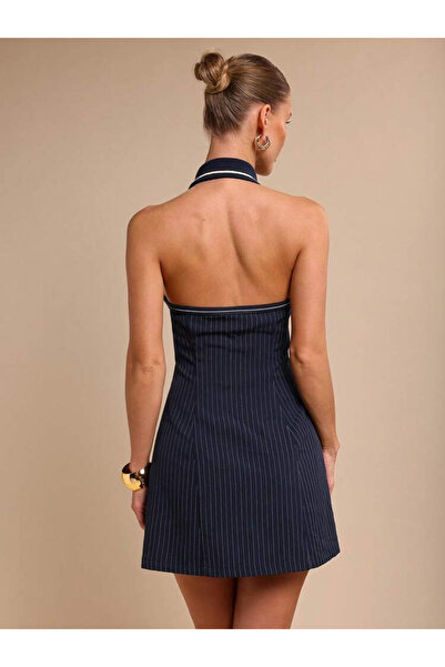 La Saade City Lights Dress-Halter Yaka Mini Elbise