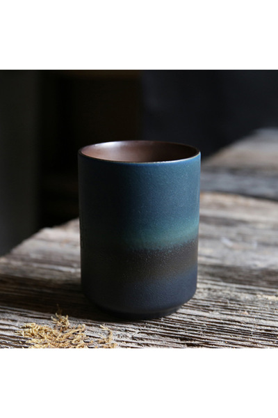 Choice 200 مل كوب قهوة أزرق داكن 200 مل كوب شاي ياباني مقاوم للحرارة العالية سيراميك ريترو