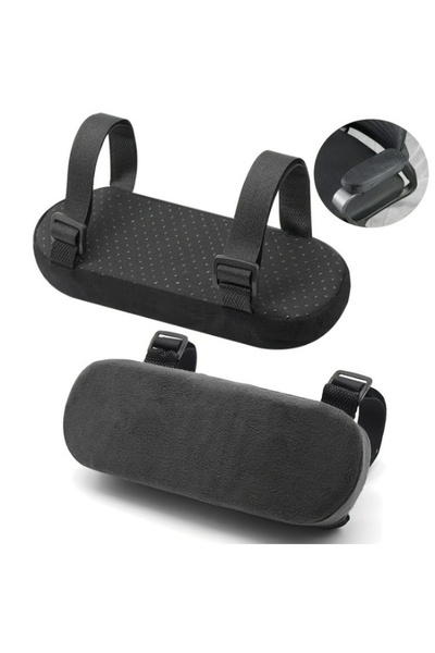 Choice 2 قطعة سوداء 2 قطعة وسائد مسند ذراع كرسي مكتب - وسائد مريحة للمرفقين م...