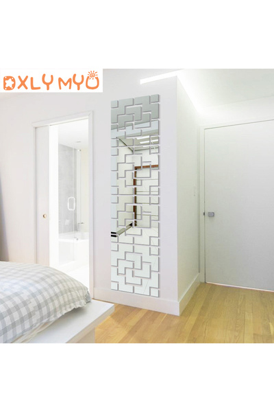 Choice ملصقات حائط إبداعية ثلاثية الأبعاد فضية مقاس 30 × 120 سم بتصميم هندسي ...