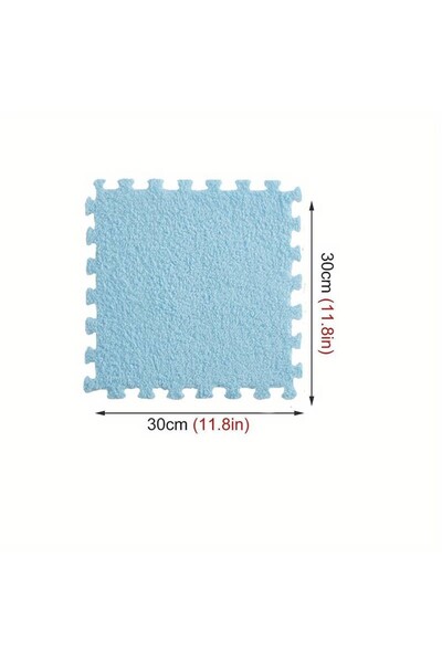 dalip Set 10 Pieces Puzzle Mat, Flippy, EVA Foam, Soft, 30 x 30 x 1 cm, Baby Blue