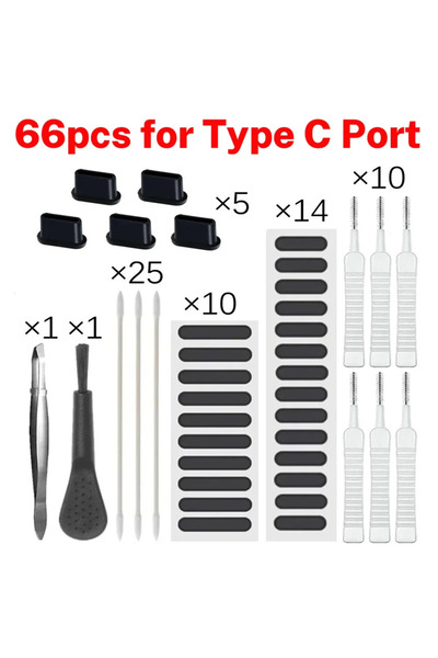 Choice1 66PCS for TypeC Port 66PCS Mobile Phone Speaker Charging Port Cleaning Set Dust Plug for iPhone 16 1