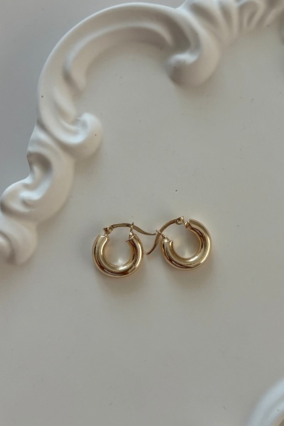 Lavian Accessories Mini Gold Halka Küpe (1CM)