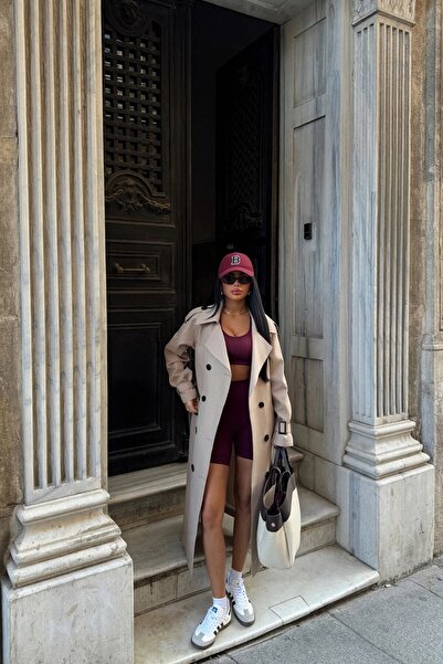 TANISA Lunora Belt Detail Long Trench Coat Tns-2139