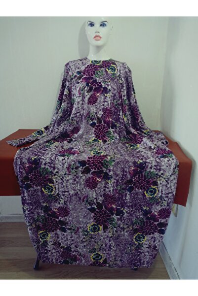 hoaryage Robadan Uzun Kollu %100 Viskon Basma Çiçekli Anne ELBİSE, Namaz Elbi...