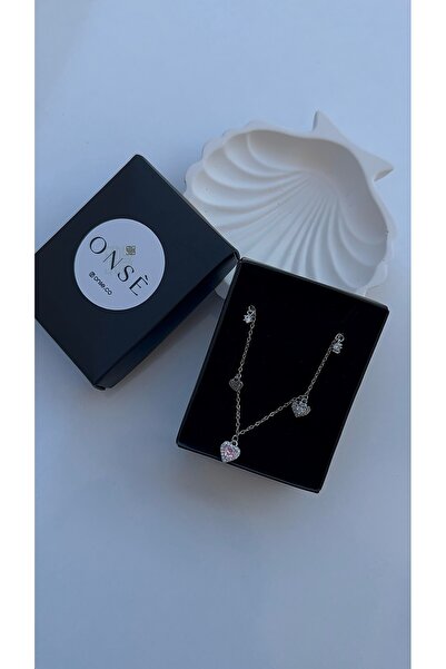 onse قلادة من الفولاذ المقاوم للصدأ باللون الوردي مع حجر وردي من Xuping Jewelry