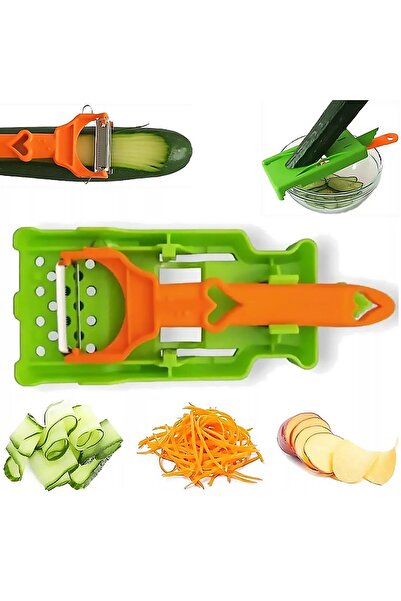 Choice مقشرة فواكه وخضروات كوكورورو خضراء فاتحة متعددة الوظائف بشرائط مزدوجة للبطاطس والبرتقال