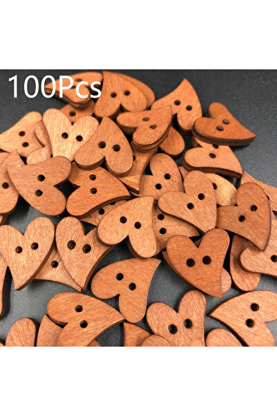 Choice 100 قطعة 100 قطعة أزرار خشبية على شكل قلب ، أزرار خشبية عتيقة لخياطة ا...