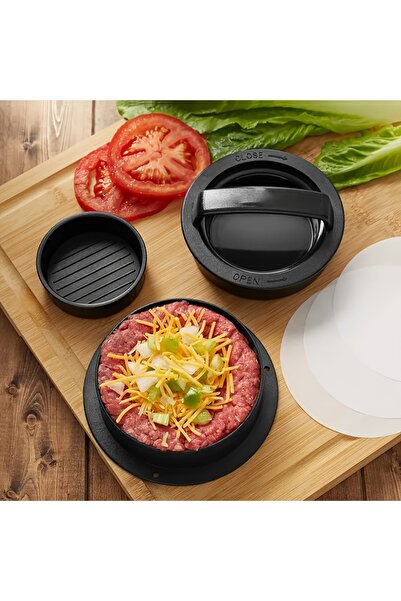 Choice مجموعة واحدة باللون الأسود، مناسبة لمطبخ السيارة الترفيهية، ماكينة صنع الهامبرجر غير اللاصقة، قالب ماكينة صنع فطيرة اللحم، مناسبة لـ