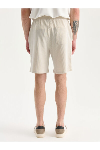 LC Waikiki Ανδρικό σορτς μπεζ Standard Fit ριγέ