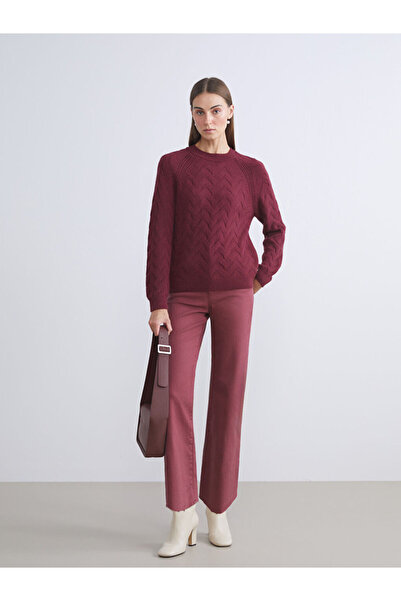 LC Waikiki Sparkling Choices from Shining Store | Crew Neck Self Patterned Women's Knitwear Sweater